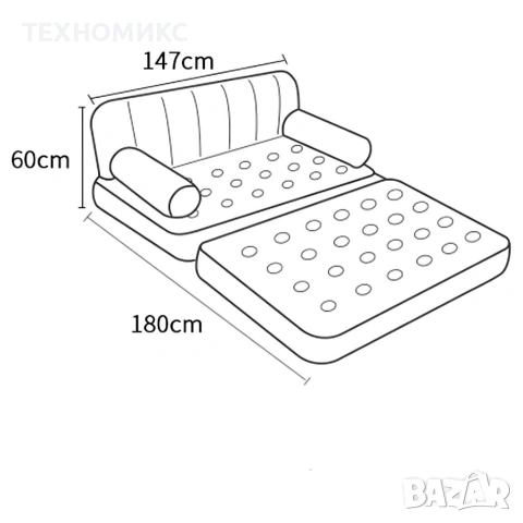 Надуваем Матрак 5 В 1, Kanza, PVC Материал, Гъвкавост 5 В 1, снимка 5 - Други стоки за дома - 53068734