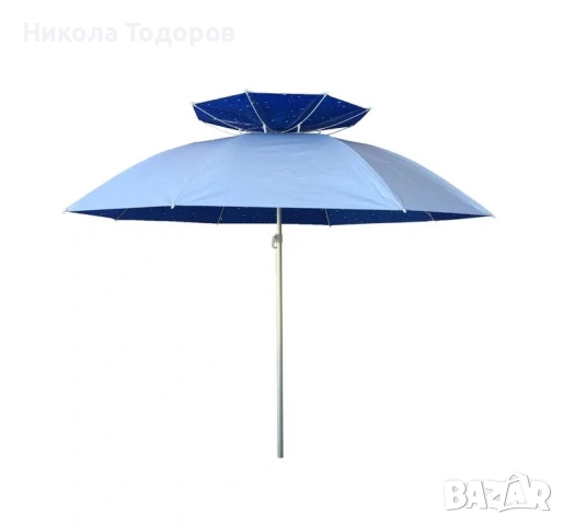 Компактен Чадър 2.0м със Сребристо UV Покритие - Вътрешен Диаметър 180см.