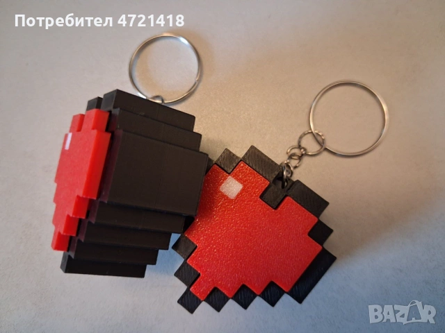 Пикселно сърце – Уникален ключодържател ❤️, снимка 4 - Други игри - 53334392