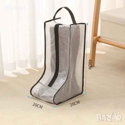 6580 Калъф за ботуши с цип PVC органайзер за съхранение, 48x28x20 см