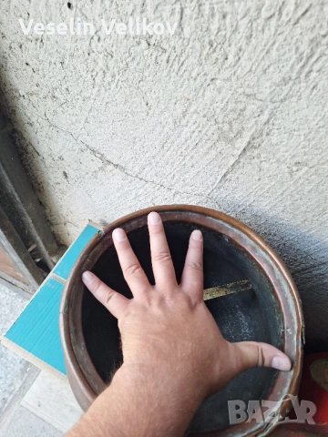 Голямо медно гърне/кашпа/саксия, снимка 8 - Декорация за дома - 51306021