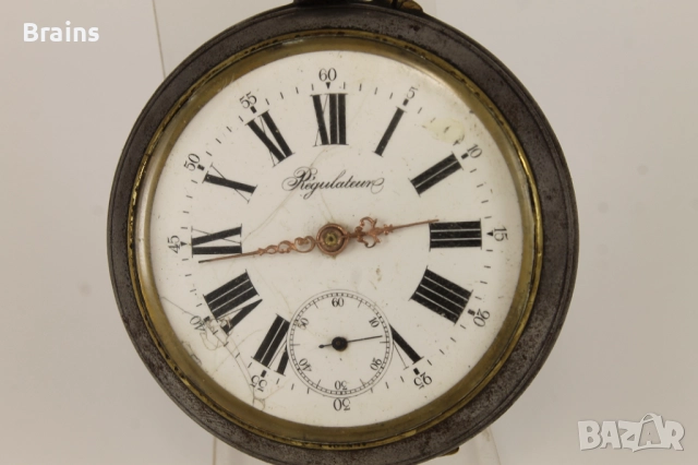 1900's Regulateur 66 мм Голям Джобен Часовник Локомотив, снимка 3 - Антикварни и старинни предмети - 51632108