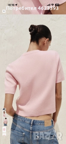 Розова жилетка с къс ръкав Zara, снимка 6 - Жилетки - 52565025