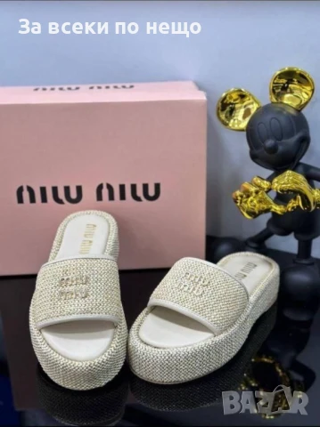 Miu Miu Дамски Чехли Миу Миу - Налични Различни Цветове Код E606, снимка 9 - Чехли - 50957638