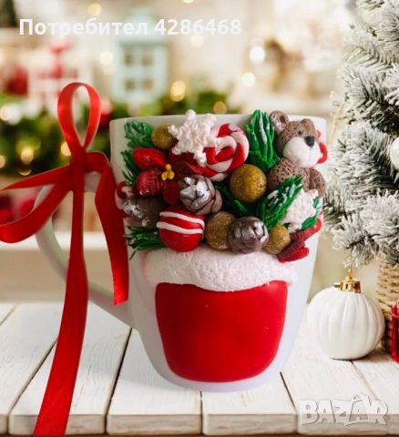 Коледни чаши с полимерна глина 