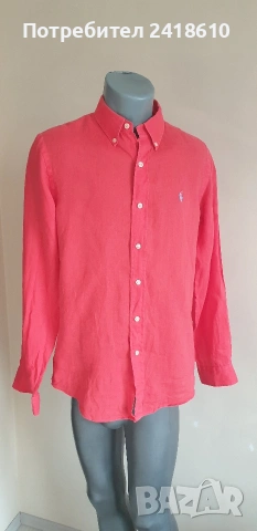 POLO Ralph Lauren Len/ Лен Custom Fit Mens Size M  ОРИГИНАЛ! Мъжка Ленена Риза., снимка 13 - Ризи - 53709193