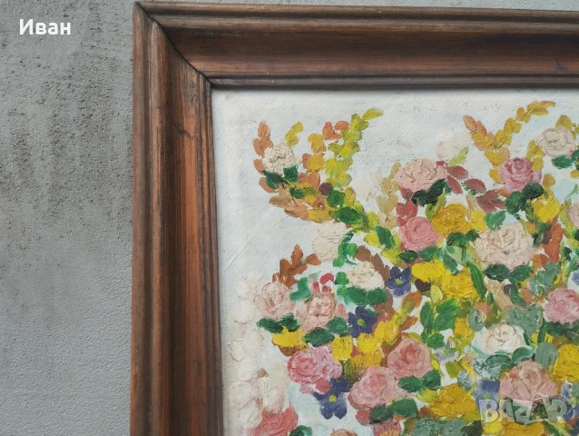 маслена картина с подпис 1992 Ема Йончева , снимка 6 - Картини - 51219353