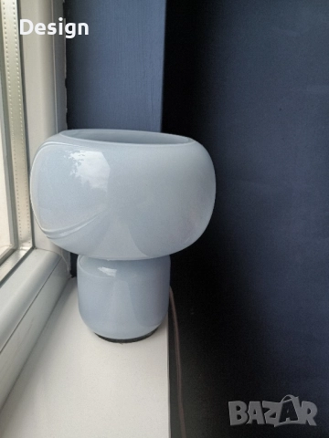 Малка синя настолна лампа тип мраморна., снимка 3 - Настолни лампи - 52051429