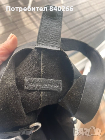 Голяма черна чанта ZARA - естествена кожа + подарък  още една чанта, снимка 5 - Чанти - 53272981