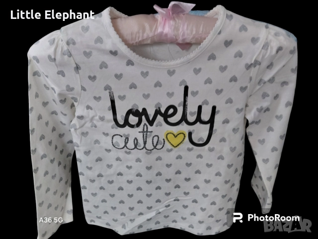 Блузка с дълъг ръкав за 5-6 год мом"Lovely cute",сърца,колекция"Animals",Англия/нова