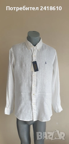 POLO Ralph Lauren Len/ Лен Custom Fit Mens Size M  НОВО! ОРИГИНАЛ! Мъжка Ленена Риза., снимка 7 - Ризи - 53450539