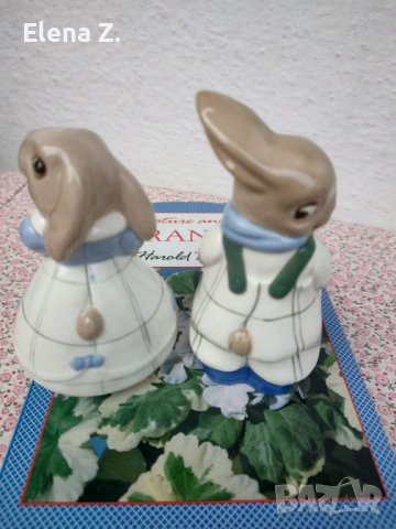 Royal Dux Czechoslovakia двойка винтидж фигурки на зайчета, снимка 15 - Колекции - 53705068