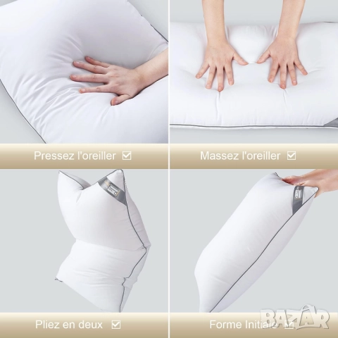 Комплект от 2 Възглавници BedStory 50x70 см, Антиалергична Възглавница, OEKO-TEX Сертифицирана!, снимка 8 - Възглавници - 52122485