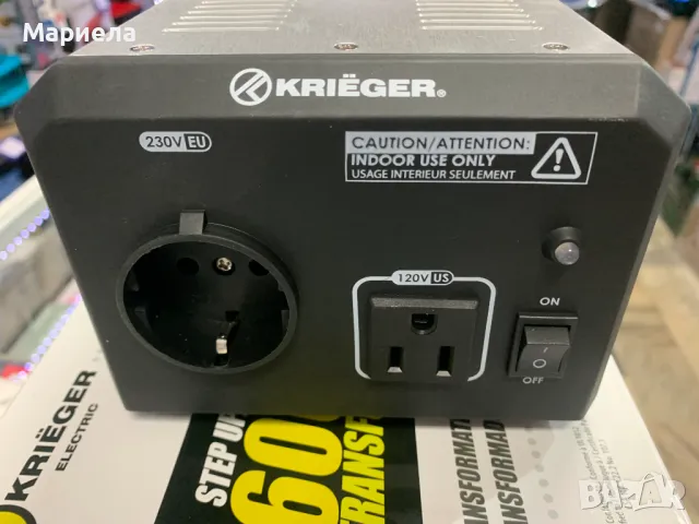 Реверсивен Трансформатор на напрежение Krieger 600 W, 220V до 110V, 110V до 220V, преобразувател , снимка 6 - Друга електроника - 47631385