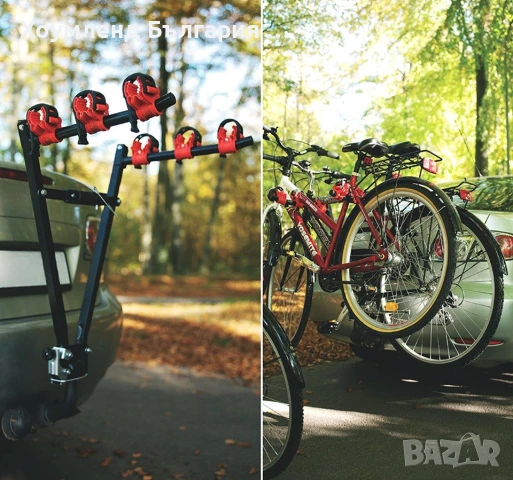 Вело стойка за багажник на автомобил с теглич - за две колела до 35 кг, снимка 1