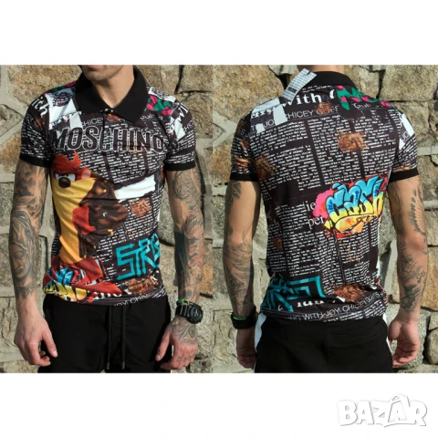 🎨 Мъжки поло тениски Moschino – Атрактивен Дизайн с Анимационни Герои! 🔥, снимка 5 - Тениски - 51016475