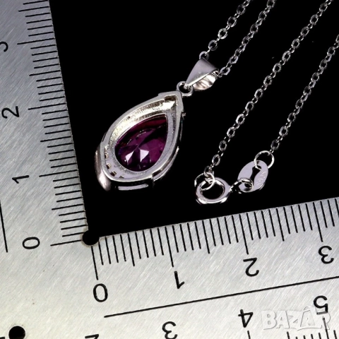 925 сребърни колиета нефрит, опал, топаз, рубин, подходящи за подарък, снимка 12 - Колиета, медальони, синджири - 51756208