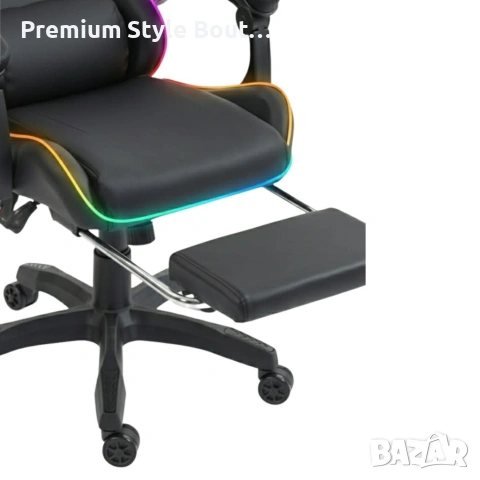 Геймърски стол премиум LED: Ергономичен комфорт със 7 цвята светлинни ефекти и релакс зона, снимка 12 - Геймърски - 53923042