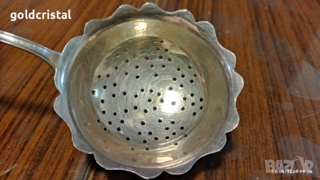 стара посребрена цедка , снимка 4 - Антикварни и старинни предмети - 15559220