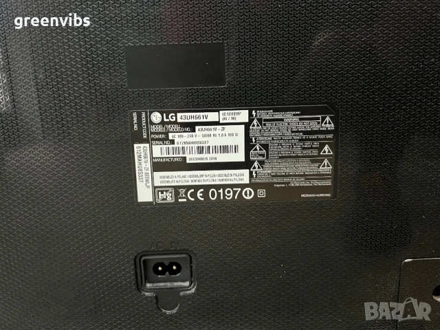 Телевизор LG 43UH661V за части, снимка 2 - Части и Платки - 53461836