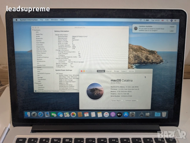Macbook Pro Retina i5 8gb 256ssd A1502 EMC 2678 , снимка 3 - Части за лаптопи - 54122943
