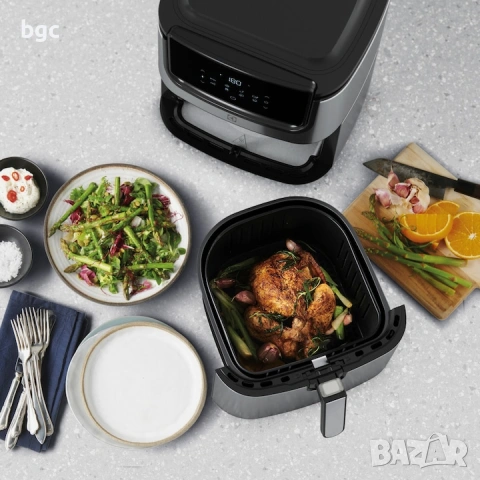 Висок Клас Electrolux Digital E6AF1-6ST Air Fryer (уред без мазнина) 1800W, Неръждаема стомана, 8 пр, снимка 6 - Фритюрници - 54286694