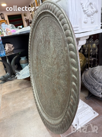 Огромна медна персийска / османска синия 19в. №7669, снимка 9 - Антикварни и старинни предмети - 52582352