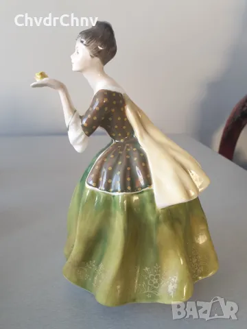 Голяма стара английска порцеланова фигура Royal Doulton Fleur/1967 статуетка 20см, снимка 3 - Колекции - 46958104