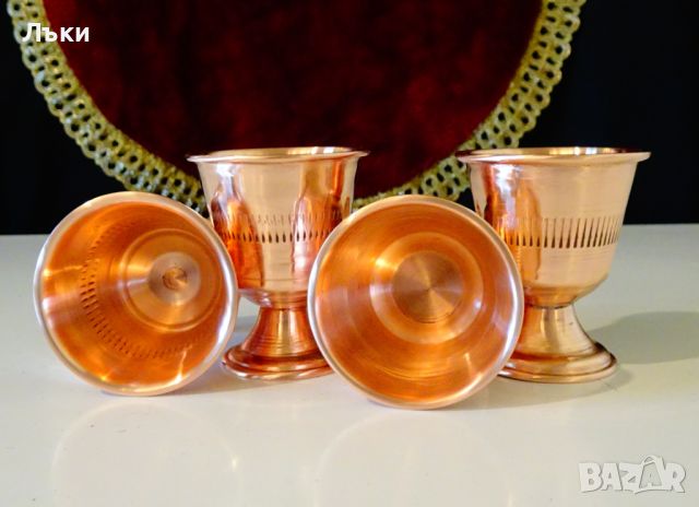 Медни чаши за ракия. , снимка 2 - Антикварни и старинни предмети - 45494228