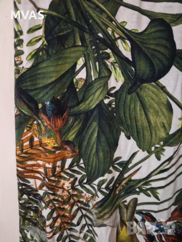 Дълга лятна рокля на листа джунгла  M L размер, снимка 4 - Рокли - 49942153