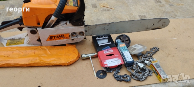    бензинова   за дърва за части с 2 вериги  2свещи и  масло