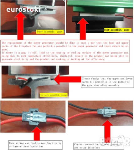 Мотор за вентилатор за камина Huachuang и лист за генериране на енергия, снимка 6 - Камини - 51488526