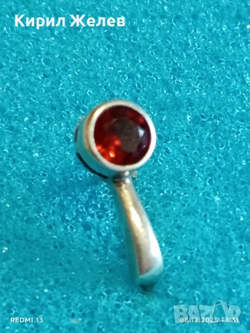 Елегантни сребърни обеци с ювелирно фасетиран ГРАНАТ майсторска ръчна изработка 42512, снимка 3 - Обеци - 52689404