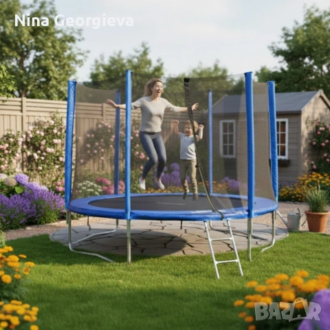 Батут с външна мрежа Jump 10ft - безопасно забавление и тренировка, снимка 5 - Други игри - 53851613