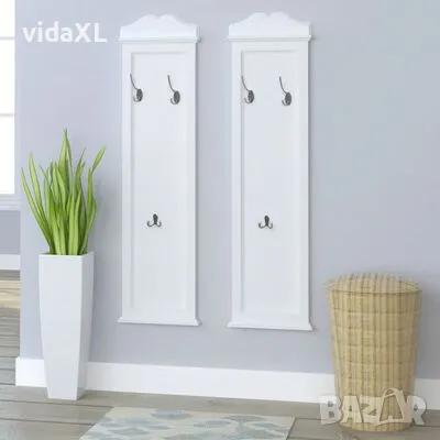 vidaXL Закачалки, 2 бр, бели (SKU:242437), снимка 2 - Декорация за дома - 48340873