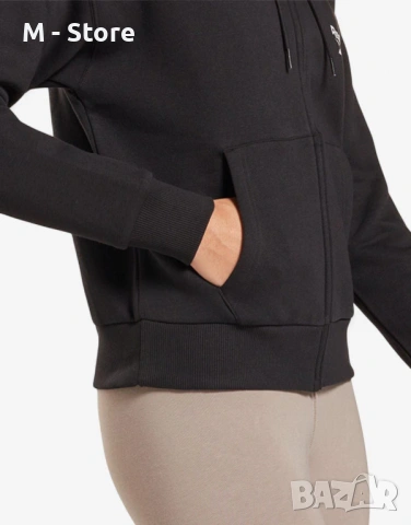Дамско горнище REEBOK Identity Full-Zip Hoodie Black, снимка 3 - Спортни екипи - 54191030