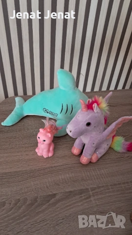 Плюшени акула+ пони+ коте, снимка 3 - Плюшени играчки - 53770124