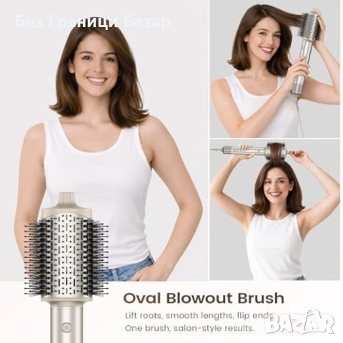 Нов сешоар 5 в 1 въздушен стайлер 110000RPM коса къдрици обем йони 500M, снимка 5 - Други - 53566063