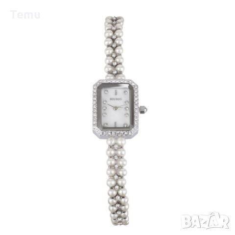 Дамски часовник  комплект с гривна бял/сребрист, снимка 5 - Дамски - 45765767