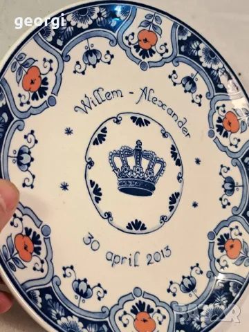 декоративна порцеланова цветна чиния Royal Delft 22/2, снимка 3 - Декорация за дома - 49182978