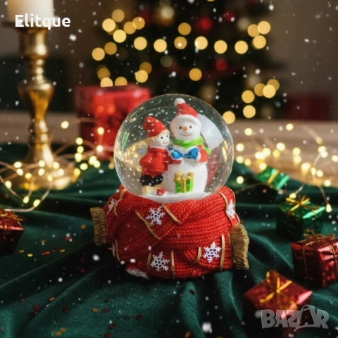 Празнична стъклена снежна топка 12х8 см – идеален коледен подарък, снимка 2 - Декорация за дома - 52489804