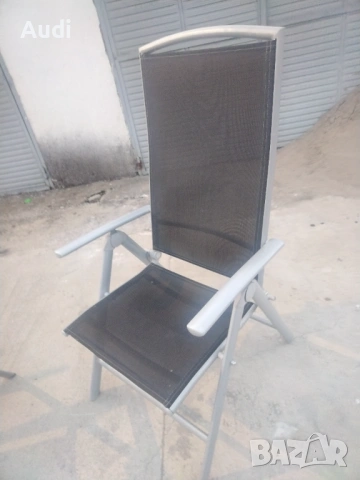 Комплект 3 броя луминиеви сгъваем стол-шезлонг с подлакътници за плаж, басейн, градина, вила, пикник, снимка 9 - Градински мебели, декорация  - 53823260