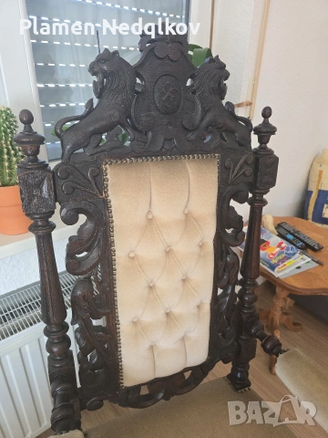Продавам дървен стар трон ., снимка 6 - Столове - 44877603