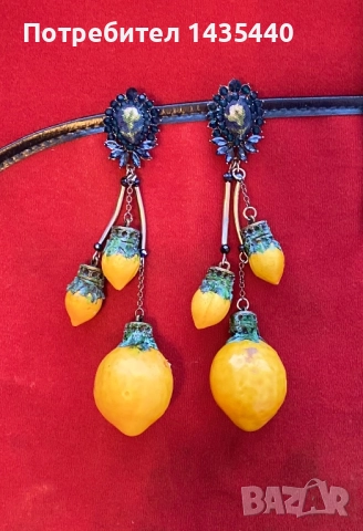 Ръчно изработени обеци с ръчна бродерия от серията “Забранения плод” на дизайнерката Анелия Милчева