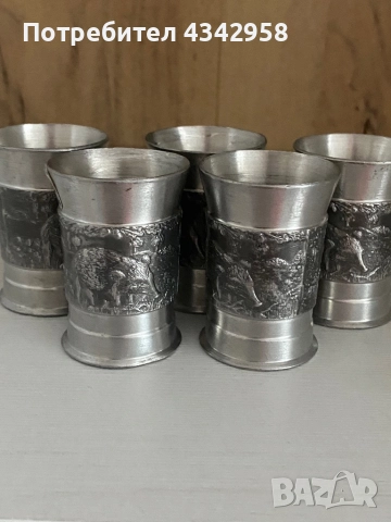 5  немски винтидж чаши от калай.1960-1970г.