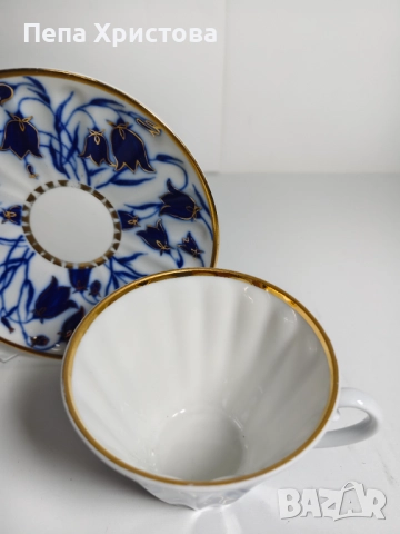 Чаша за чай от съветски порцелан ЛФЗ, снимка 3 - Чаши - 52595952