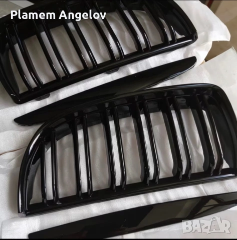 Предна решетка (бъбреци) за BMW 3 серия E90/E91 2005–2008 – черен гланц, снимка 4 - Аксесоари и консумативи - 53607055