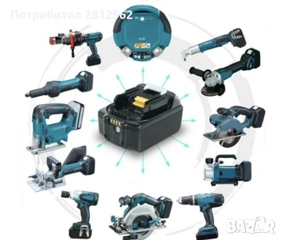 Makita батерия 5 ah LED Зарядно Макита
