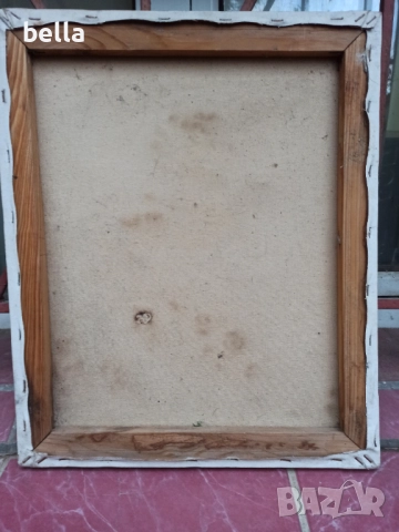 ИКОНА-ДЕВА МАРИЯ С МЛАДЕНЕЦА ,МАСЛО ВЪРХУ ПЛАТНО, снимка 6 - Картини - 52295960