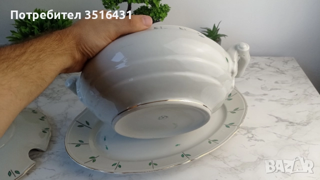 Комплект от супник с капак и чиния, снимка 6 - Прибори за хранене, готвене и сервиране - 51578570